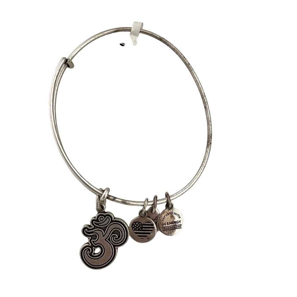 Alex and Ani Om IV Expandable Wire Bangle Rafaelian Silver A18EBOMRS‎ New